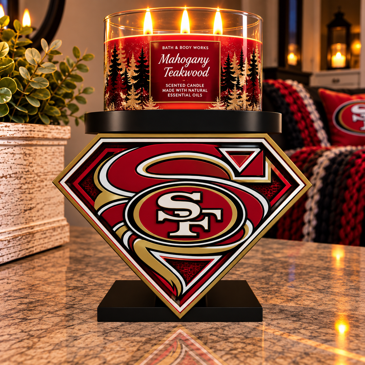 49ers Candle Holder