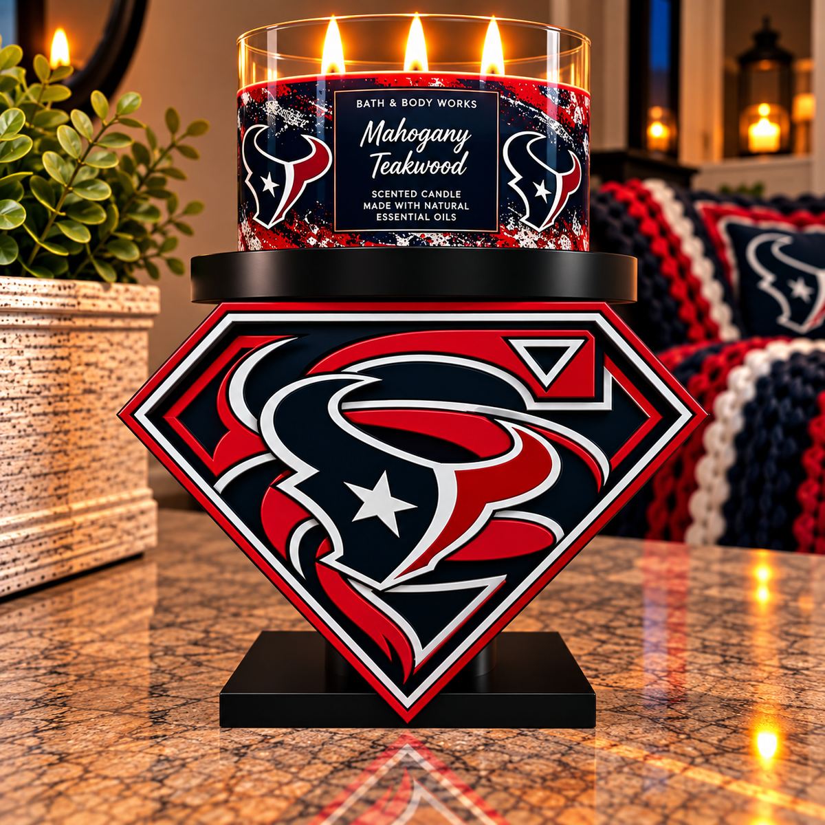 Texans Candle Holder